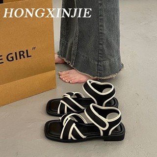 HONGXINJIE รองเท้าแตะ ผู้หญิง รองเท้าแตะ วินเทจ ก้นหนา อ่อนนุ่ม 2023 NEW B20H1CR 34Z230821