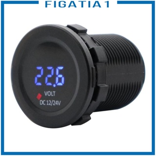 [figatia1] ชุดโวลต์มิเตอร์วัดแรงดันไฟฟ้า แบตเตอรี่ LED 12V 24V กันน้ํา สําหรับรถตู้ เรือ 1 ชิ้น