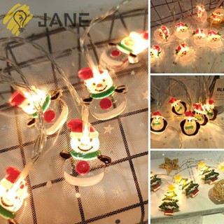 Jane โคมไฟ LED 10 ดวง รูปซานตาคลอส เกล็ดหิมะ 1.5 เมตร สําหรับตกแต่งคริสต์มาส