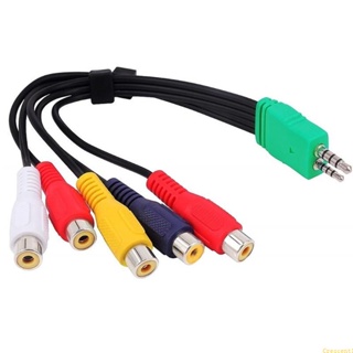 Bei สายเคเบิลอะแดปเตอร์ 3 5 มม. ตัวผู้ เป็น 5RCA ตัวเมีย สําหรับทีวี BN39-01154