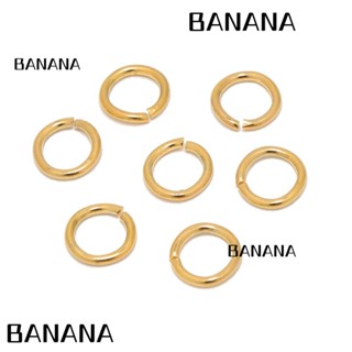 Banana1 แหวนจั้มพ์เปิด สเตนเลส 8 มม. สีทอง สําหรับทําเครื่องประดับ สร้อยข้อมือ ผู้หญิง 200 ชิ้น