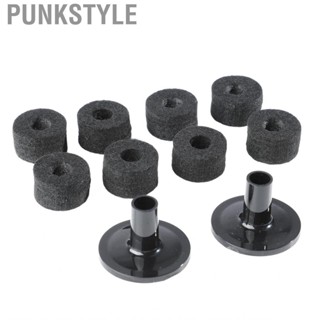 Punkstyle 8Pcs Cymbal Felt Pads With 2Pcs Sleeves Non Slip Washer Replacement Drum