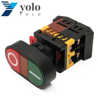 Yolo สวิตช์ปุ่มกดไฟแสดงสถานะ APBB22N 220V 1 NO NC