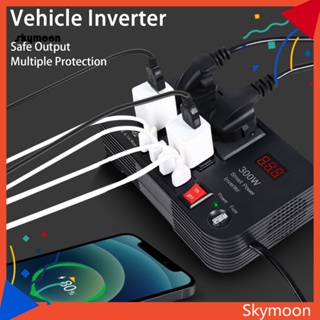 Skym* อะแดปเตอร์อินเวอร์เตอร์ หน้าจอดิจิทัล DC 12V เป็น AC 220V สําหรับรถยนต์