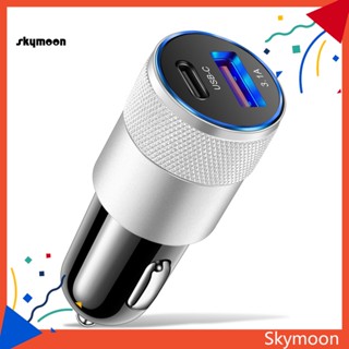 Skym* อะแดปเตอร์ชาร์จโทรศัพท์มือถือ USB+PD น้ําหนักเบา ไม่เสียหาย สําหรับรถยนต์