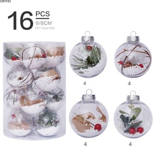 [พร้อมส่ง] ของตกแต่งวันคริสต์มาส 8cm/16 Pet Snow Christmas Ball Set Christmas Tree Ornaments