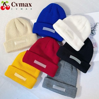 Cvmax หมวกบีนนี่ถัก ผ้าขนสัตว์ ยืดหยุ่น สไตล์ฮิปฮอป ทําความร้อน แตงโม ฤดูหนาว