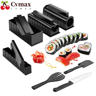 Cvmax แม่พิมพ์ข้าวปั้นซูชิ พลาสติก สีดํา อเนกประสงค์ DIY สําหรับผู้เริ่มต้น