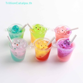 Trillioncatalpa แก้วน้ําผลไม้เรซิ่นเรืองแสง ขนาดเล็ก 1:6 อุปกรณ์เสริม สําหรับบ้านตุ๊กตา 1 ชิ้น