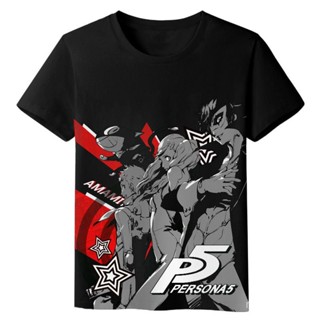 พร้อมส่ง เสื้อยืดแขนสั้น พิมพ์ลายอนิเมะ P5 Persona 5 PS4 แฟชั่นฤดูร้อน