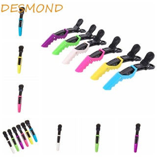 Desmond 6 ชิ้น / เซต ที่หนีบผม กรงเล็บ, คลิปปากจระเข้ ส่วนยาว สีชมพู, แต่งหน้า พลาสติก สีดํา จระเข้ หนีบผม ดัด