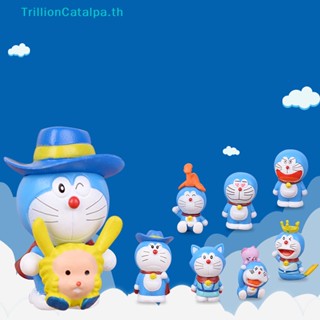 Trillioncatalpa Doraemon Kawaii โมเดลฟิกเกอร์ PVC ของเล่นสําหรับเด็ก