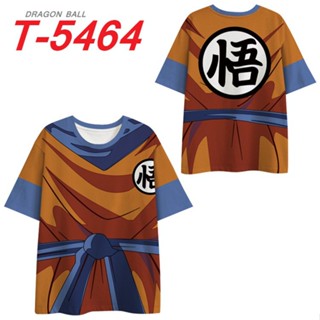 พร้อมส่ง เสื้อยืดแขนสั้น พิมพ์ลายอนิเมะ Dragon Ball Super Saiyan Goku แบบสวมหัว สองมิติ สําหรับเด็ก