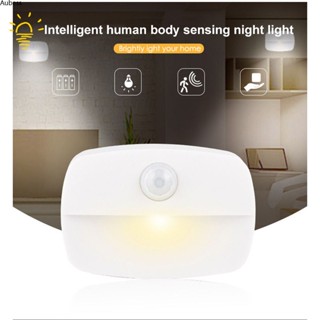 Smart Motion Sensor ไฟกลางคืน LED / โคมไฟกลางคืนที่ใช้แบตเตอรี่สำหรับห้องโถงทางเดินทางเดินห้องน้ำ Decor Aube