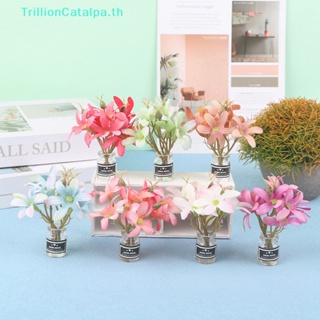 Trillioncatalpa แจกันแก้วจิ๋ว 1:12 อุปกรณ์เสริม สําหรับตกแต่งบ้านตุ๊กตา สวน 1 ชิ้น