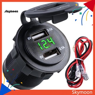 Skym* ซ็อกเก็ตชาร์จ USB 42A กันน้ํา พร้อมโวลต์มิเตอร์ สําหรับรถยนต์ รถจักรยานยนต์