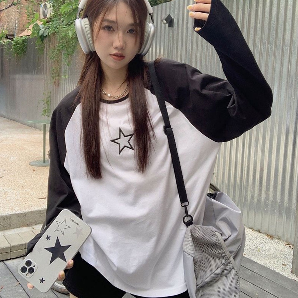fashiongirl1688 เสื้อยืดเเขนยาว ลายสวงยๆน่ารักๆ เนื้อผ้าดี สวมใส่สบาย ใส่ได้ทั้งผู้ชานเเละผู้หญิง