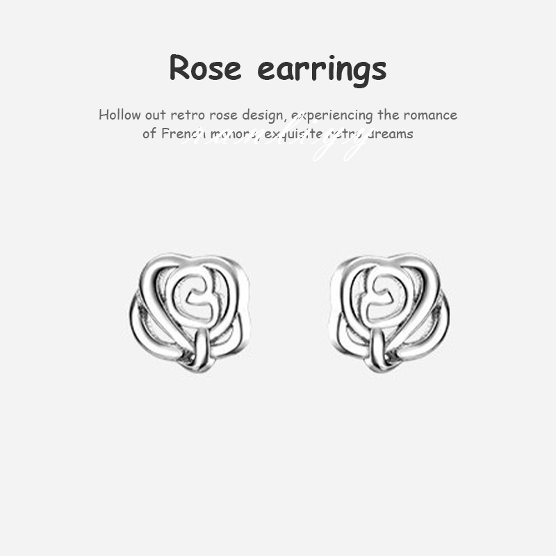 CODต่างหูดอกกุหลาบเงิน925กุหลาบละเอียดอ่อนมินิสไตล์เกาหลีแฟชั่นใช้แล้วไม่แพ้สำหรับผู้หญิงเรียบง่ายเครื่องประดับ-Ranliyy - รูปที่ 5