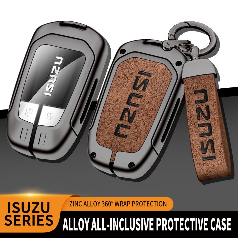 เคสกุญแจรีโมตรถยนต์ หนังวัวแท้ โลหะผสมสังกะสี สําหรับ ISUZU D-Max Dmax MU-X MUX MU-7