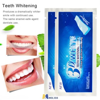 3d White Gel แถบฟอกสีฟัน Oral Care Bleaching Tooth Stickers MOLISA