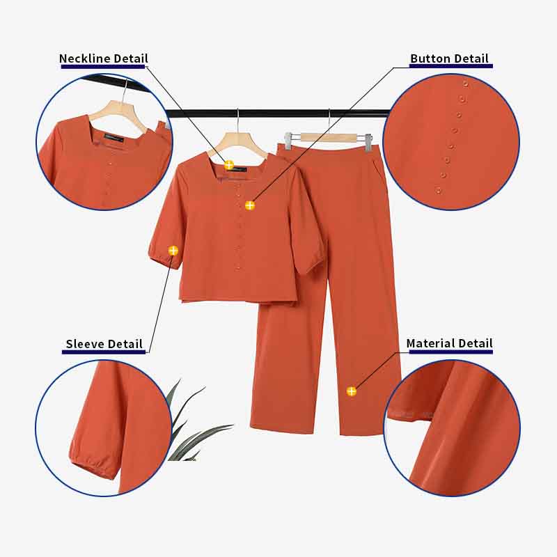 Zanzea ชุดเสื้อคอกลม แขนห้าส่วน กางเกงเอวยางยืด ลําลอง สีพื้น สไตล์เกาหลี สําหรับผู้หญิง ราคา ถูกที่สุด ดีลบีเคเค แกลเลอรีภาพที่ 7