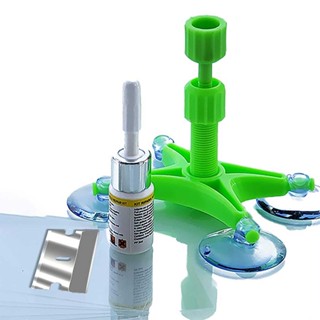  3-piece windshield crack repair fluid tool set for repairing all types of laminated windshields