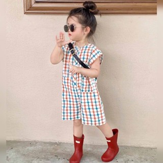 MAX BABY🐰พร้อมส่ง🐰ชุดเด็กผู้หญิง ชุดจั๊มเด็ก ลายสก๊อตน่ารัก ชุดสำหรับเด็ก(907)
