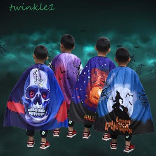 Twinkle1 เสื้อคลุมฮาโลวีน ปาร์ตี้ สร้างสรรค์ โครงกระดูกมนุษย์ เครื่องแต่งกายฟักทอง คอสเพลย์ เสื้อคลุมเด็ก