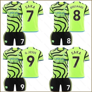 Qy เสื้อยืด ลายทีมชาติฟุตบอล Arsenal Away Jersey Degaard Saka Jesus 23-24 ชุด 2 ชิ้น ต่อชุด