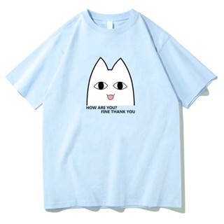 เสื้อยืด ผ้าฝ้าย 100% พิมพ์ลายอนิเมะ Azumanga Daioh OH MY GAH Cat How Are You คุณภาพสูง แฟชั่นสไตล์เกาหลี สําหรับผู้หญิง