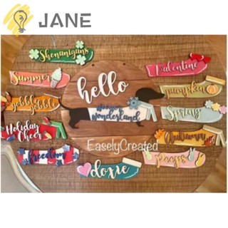 Jane จี้ป้ายแขวนประตู รูปสุนัข เทศกาลคริสต์มาส DIY 15 ชิ้น