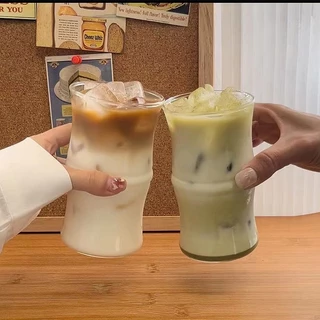 แก้วน้ำ แก้วน้ำทรงไม้ไผ่ สำหรับใส่เครื่องดื่ม น้ำผลไม้ ชา กาแฟ ทนความร้อนสูง หนา น้ำหนักเบา สไตล์ญี่ปุ่น