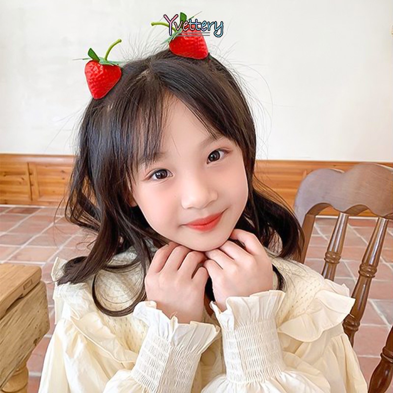 ร้านค้าไทย 1บาทกิ๊ฟติดผมผลไม้สตรอเบอร์รี่ความคิดสร้างสรรค์3Dรูปปากเป็ดกิ๊บติดผมน่ารัความน่าสนใจเด็กผู้หญิงเด็ก.COD