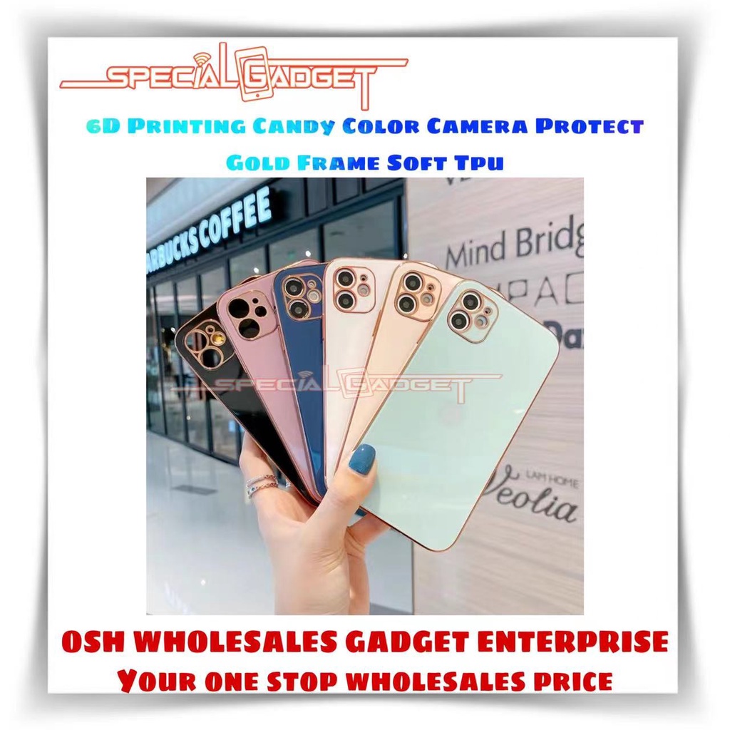 IQOO Z7 Z7x 6D Candy Gold Frame Camera ปกป้อง Tpu Soft Case