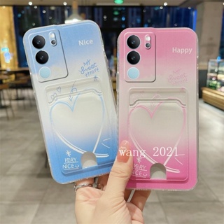 ใหม่ เคสโทรศัพท์มือถือ ซิลิโคนนิ่ม TPU กันรอยเลนส์กล้อง ลายการ์ตูนน่ารัก พร้อมกระเป๋าใส่บัตร แฟชั่น สําหรับ VIVO V29 5G VIVO V29e V29 Pro 5G 2023 VIVOV29 5G