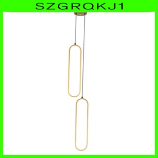 [szgrqkj1] จี้โคมไฟ รูปไข่ 2 ดวง 36W สีทอง สําหรับร้านอาหาร คลับ