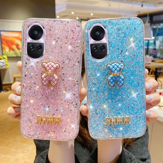 เคสโทรศัพท์ซิลิโคน ใส แบบนิ่ม ลายหมี Dior-Bear สําหรับ OPPO Reno10 Pro Reno 10 Reno10 Pro+ 5G 2023 Reno 10 Pro 5G