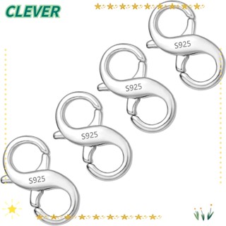 Clever ตะขอก้ามปู เชื่อมต่อสร้อยคอ สร้อยข้อมือ แบบเปิดคู่ สีเงิน