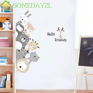 Somedayzl สติกเกอร์ติดผนัง มีกาวในตัว ฮิปโป เพื่อน สัตว์ สติกเกอร์ศิลปะ ตกแต่งบ้าน สําหรับห้องเด็ก เนอสเซอรี่