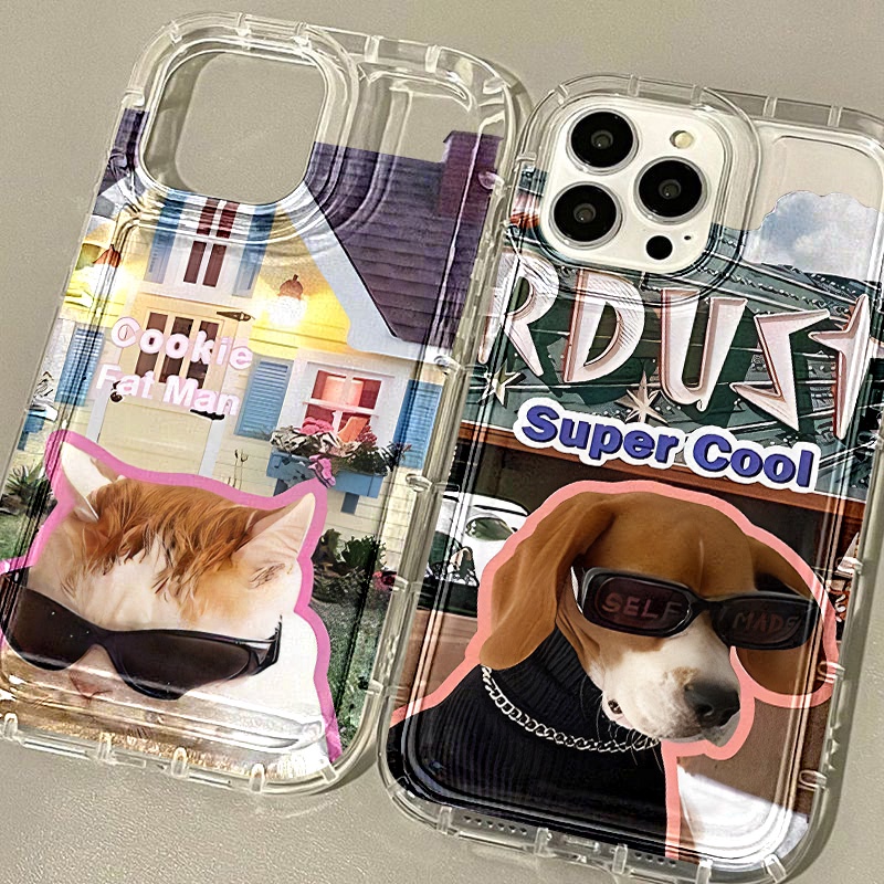 Anti-drop ถุงลมนิรภัยโทรศัพท์มือถือสำหรับแมวสำหรับ iPhone 11 14 16 15 12 13 Pro Max 6 7 8 Plus โทรศัพท์มือถือ soft case