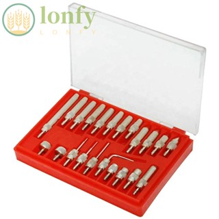 Lonfy ชุดเครื่องมือวัดปลายนิ้ว สเตนเลส สีเงิน แบบเปลี่ยน 22 ชิ้น