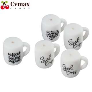 Cvmax ลูกปัดซิลิโคน รูปถ้วยกาแฟ แฮนด์เมด สําหรับทําสร้อยข้อมือ 16 ชิ้น 16 ชิ้น