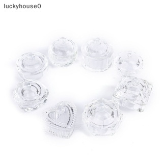 Luckyhouse0^^ ใหม่ ถ้วยแก้วใส่ผงกลิตเตอร์ สําหรับตกแต่งเล็บอะคริลิค