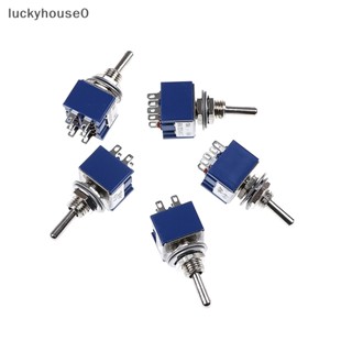 Luckyhouse0^^ ใหม่ สวิตช์โยกเปิด 6P 6A 125VAC 6 Pin DPDT ขนาดเล็ก 5 ชิ้น