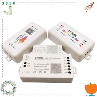 Suhu ตัวควบคุมสายไฟ LED DC5-24V บลูทูธ WIFI ไมโครโฟนในตัว SP105E SP107E SP108E สําหรับแถบไฟ LED WS2812B WS2811