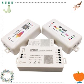 Suhu ตัวควบคุมสายไฟ LED DC5-24V บลูทูธ WIFI ไมโครโฟนในตัว SP105E SP107E SP108E สําหรับแถบไฟ LED WS2812B WS2811