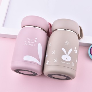 Spot Internet celebrity thermos cup creative cute mens and womens childrens Cup student handle thermos bottle custom logo lettering 9.12LL