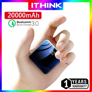 Ym-3005 พาวเวอร์แบงค์หน้าจอดิจิทัล ขนาดเล็ก แบบพกพา 20000mAh สําหรับ iOS Android Powerbank Murah