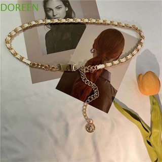 Doreen เข็มขัดคอร์เซ็ท สายโซ่ ขนาดเล็ก สีเงิน เข้ากับทุกการแต่งกาย สําหรับผู้หญิง