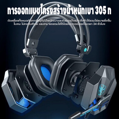 หูฟังเกมมิ่งเกียร์ หูฟังเล่นเกมคอมพิวเตอร์ แสงไฟLED ครอบหูมีไมค์pc ลดเสียงรบกวนเสียง4D แถมสายต่อมือถือ